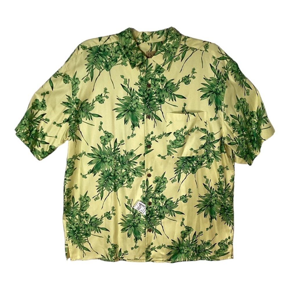 JoS. A. Bank 100% Silk Tropical Print Hawaiian Button Down Shirt - Men's Size XL